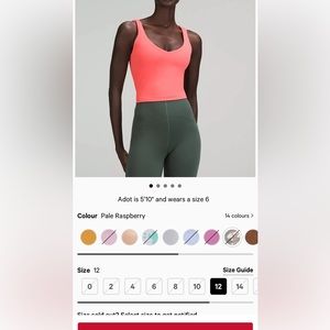 Brand NWT lululemon align tank top in the shade pale raspberry. Size 4